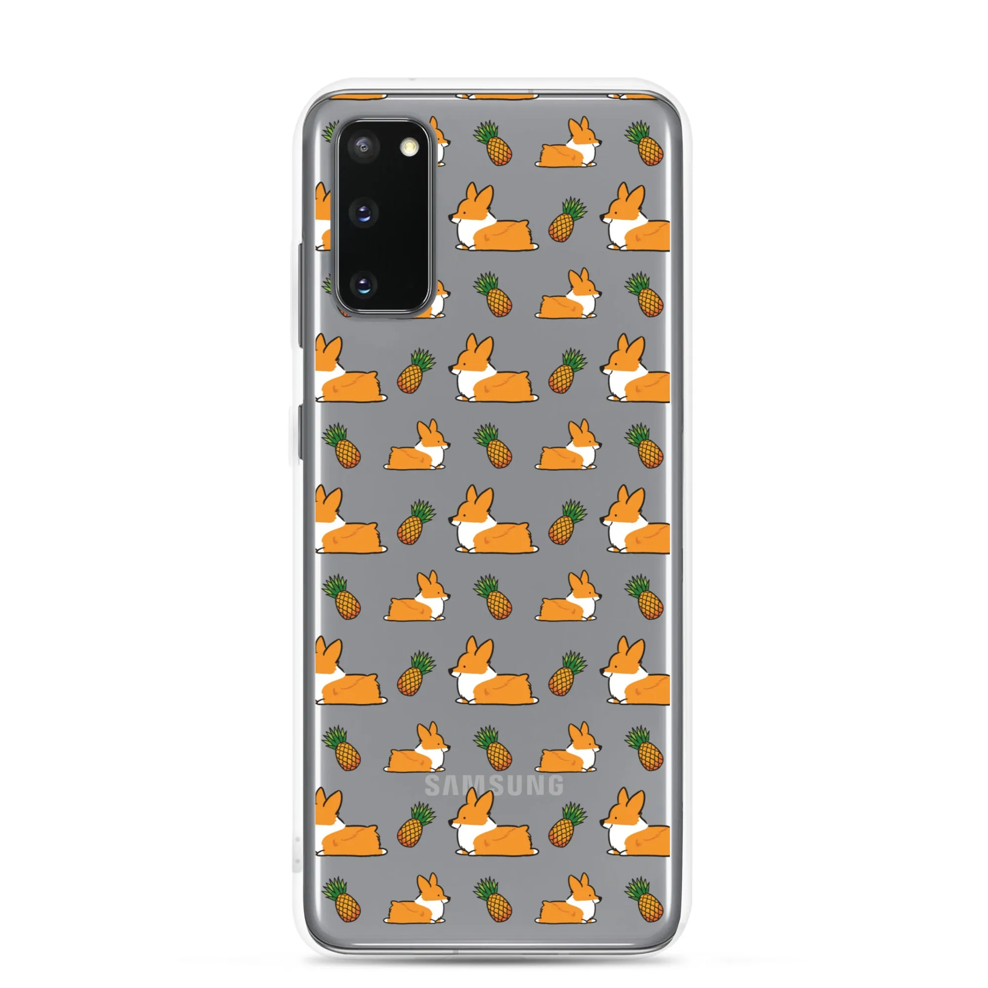 "Pineapple Corgis" Clear Samsung Phone Case