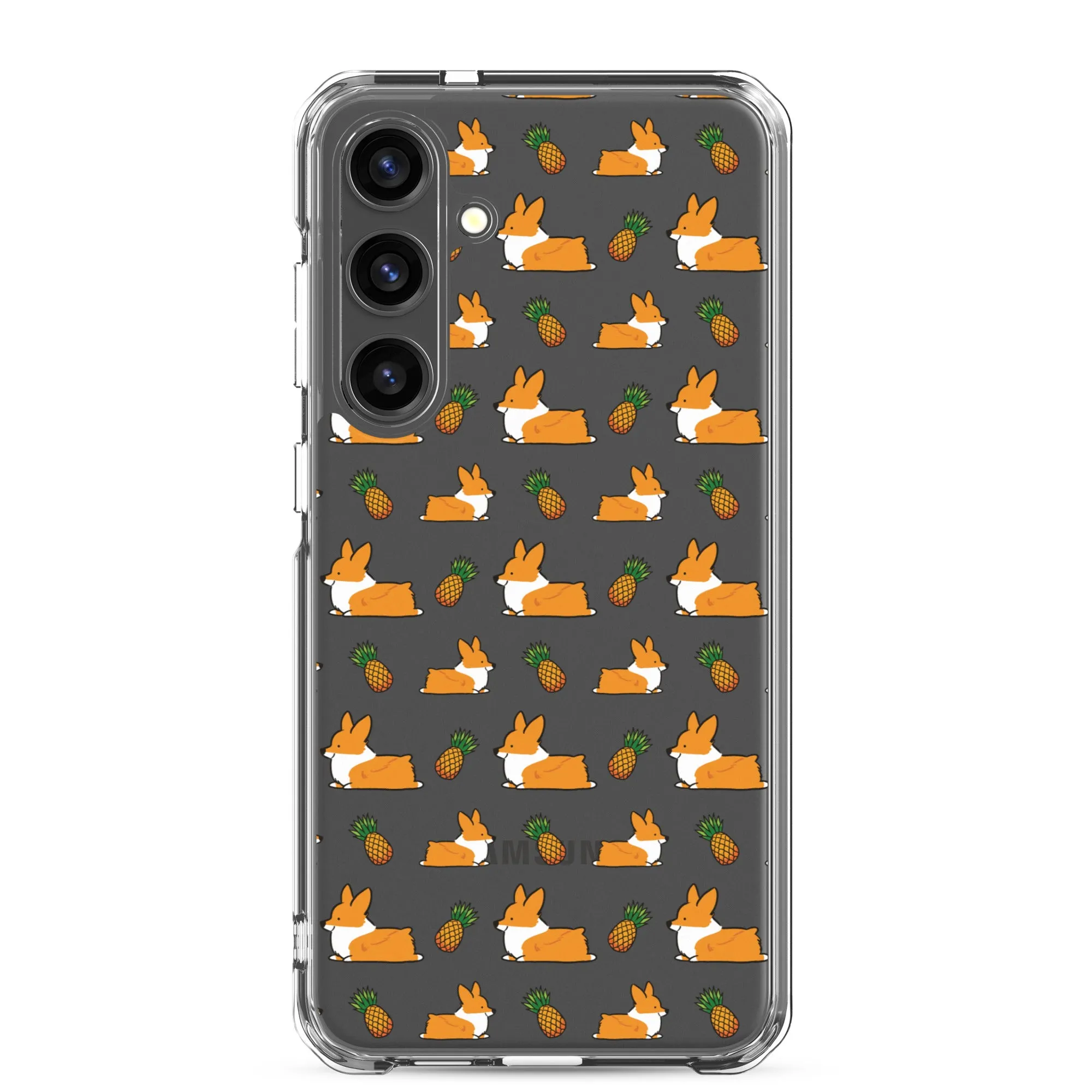 "Pineapple Corgis" Clear Samsung Phone Case