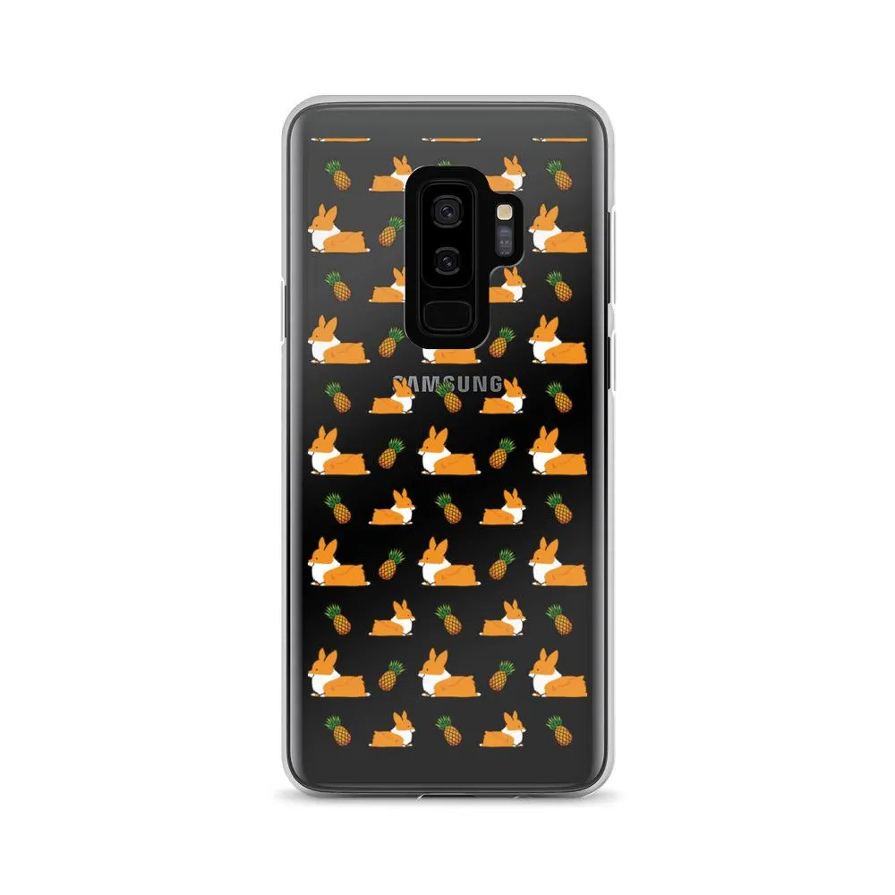 "Pineapple Corgis" Clear Samsung Phone Case