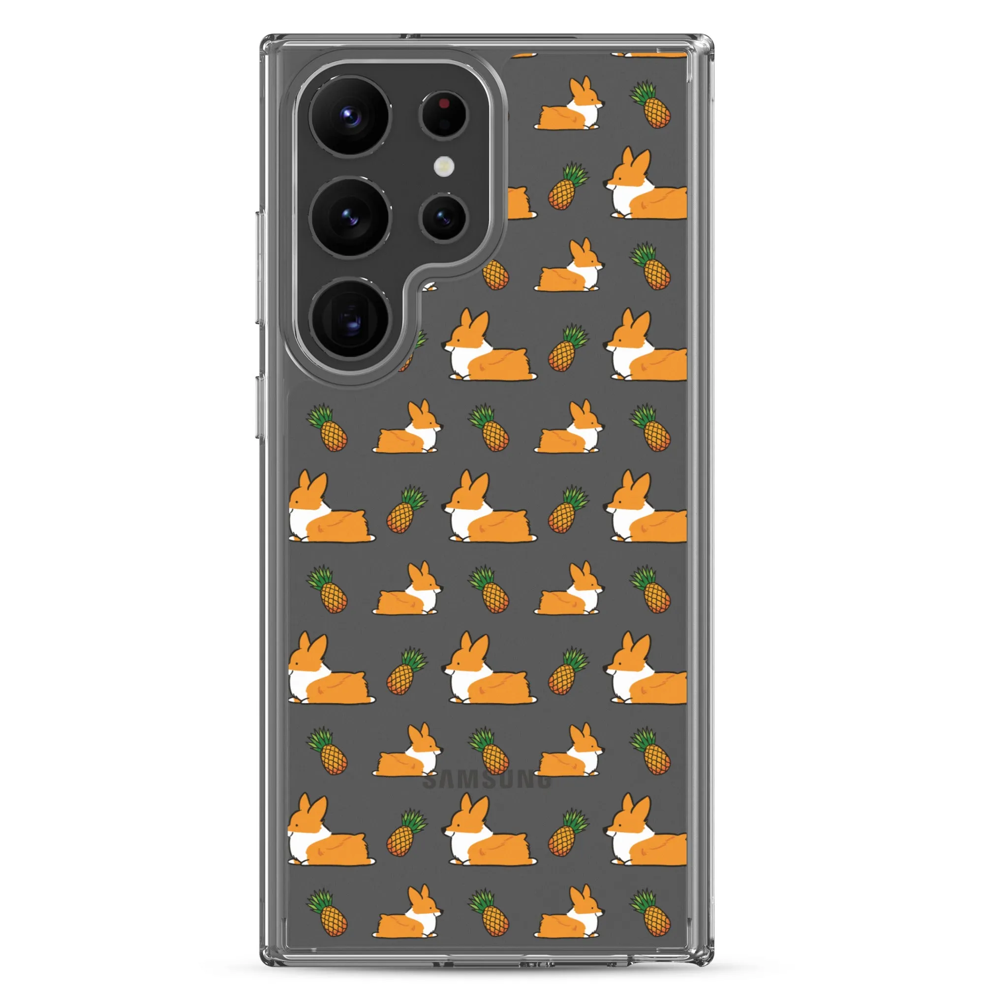 "Pineapple Corgis" Clear Samsung Phone Case