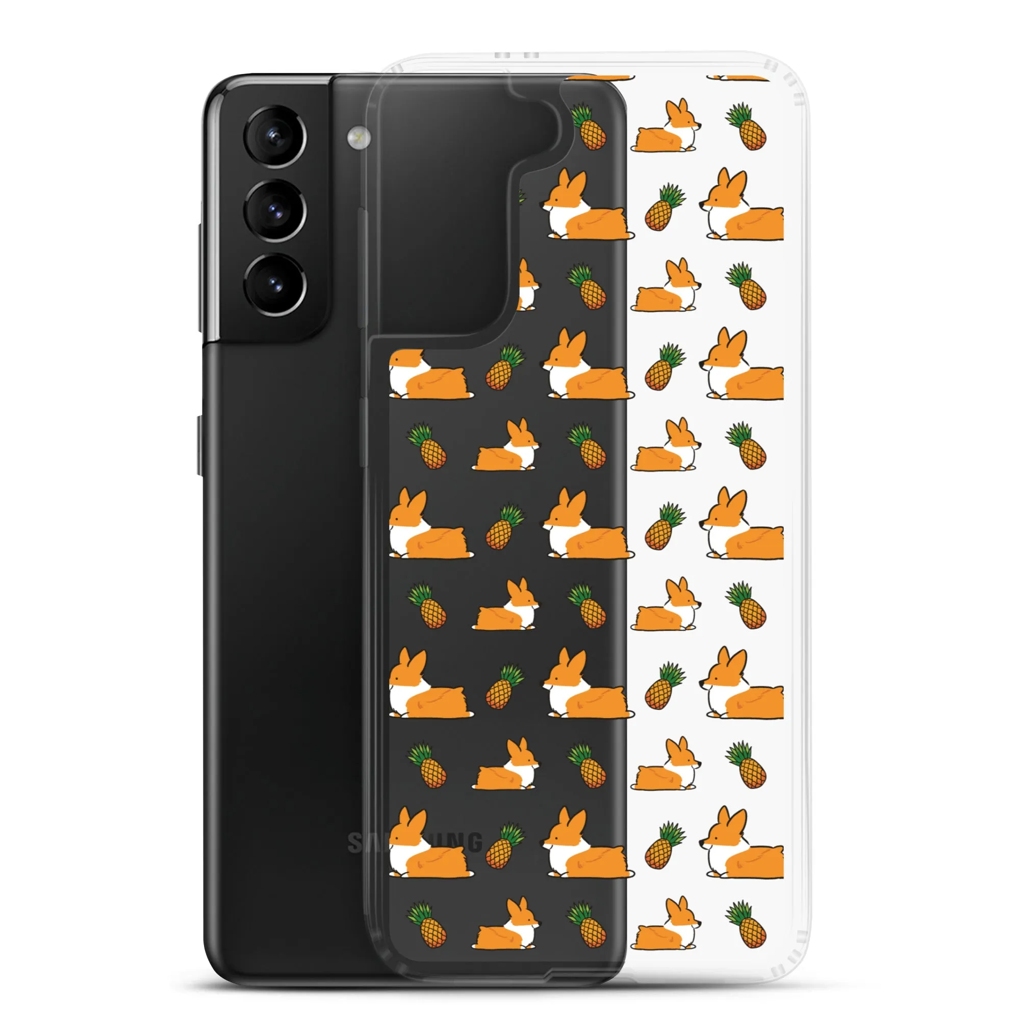 "Pineapple Corgis" Clear Samsung Phone Case