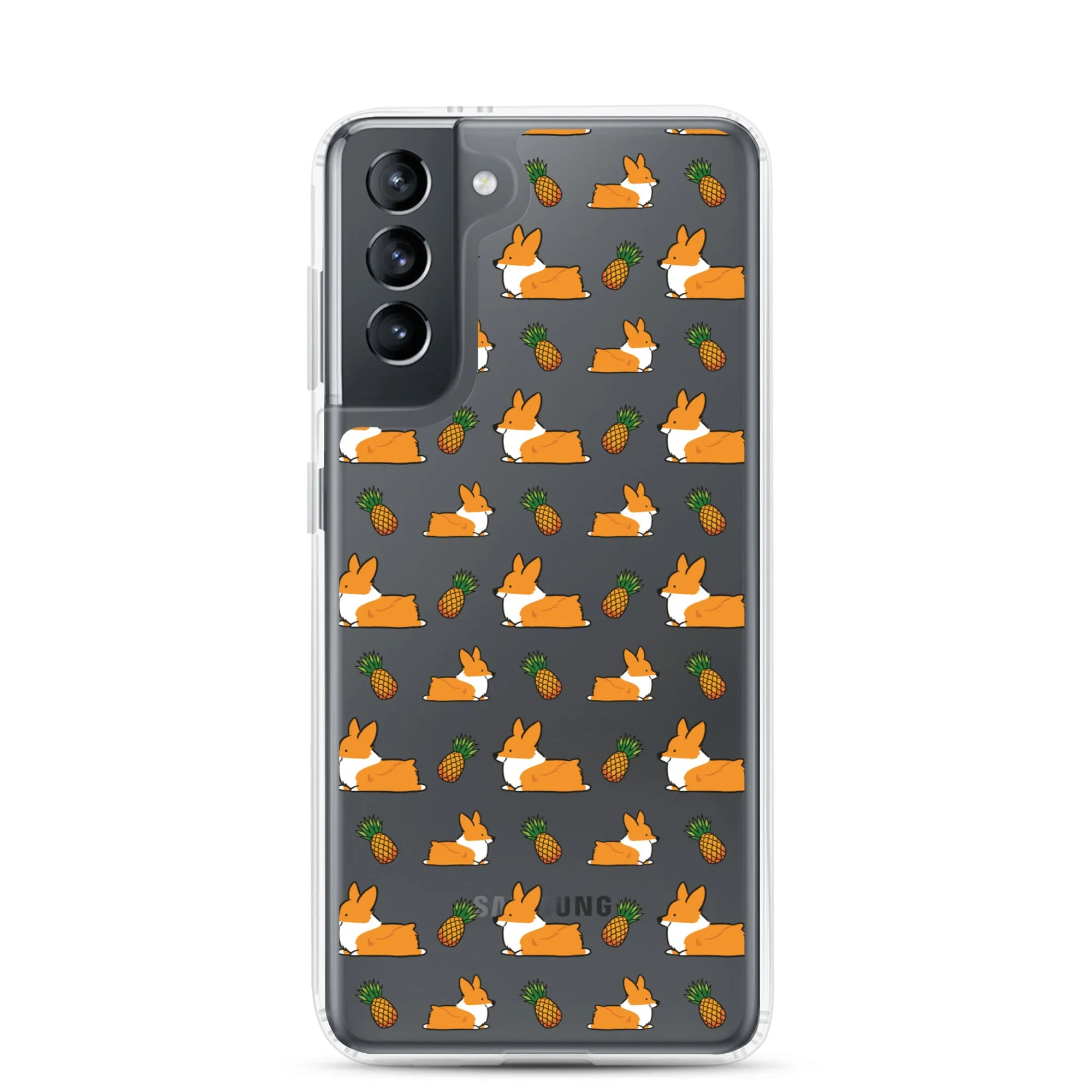 "Pineapple Corgis" Clear Samsung Phone Case