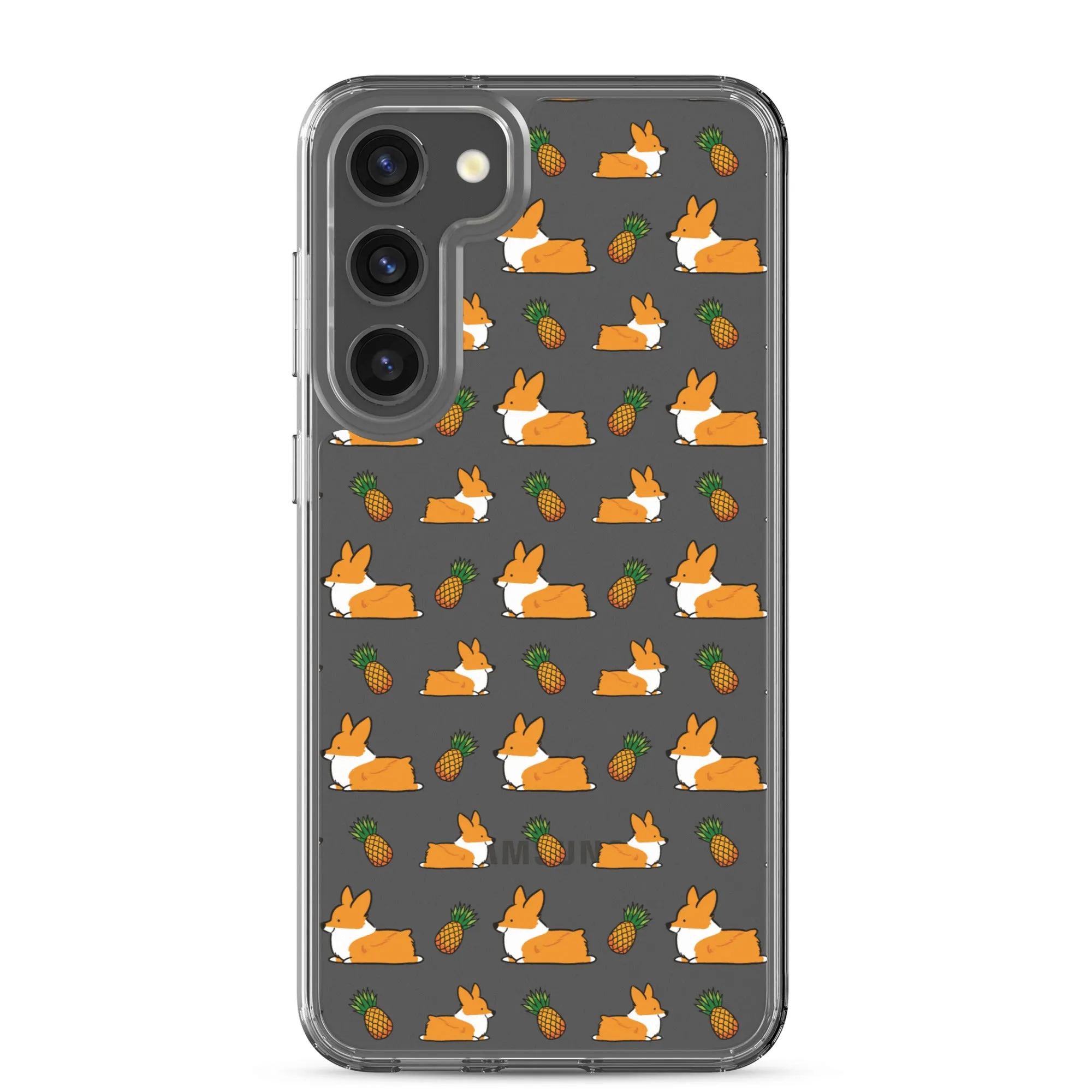 "Pineapple Corgis" Clear Samsung Phone Case