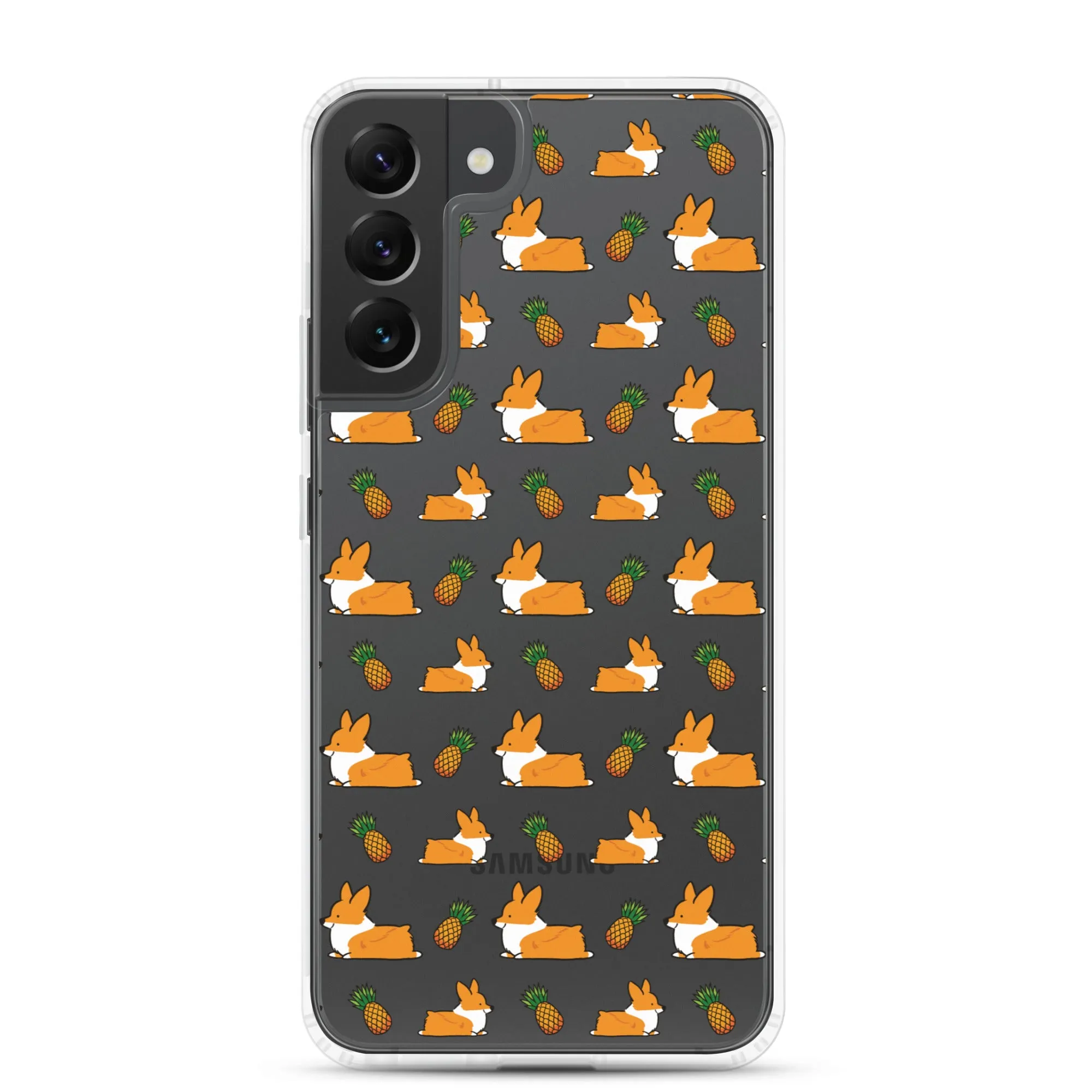 "Pineapple Corgis" Clear Samsung Phone Case