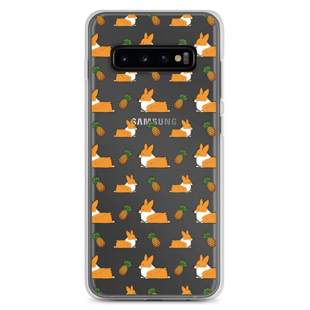 "Pineapple Corgis" Clear Samsung Phone Case