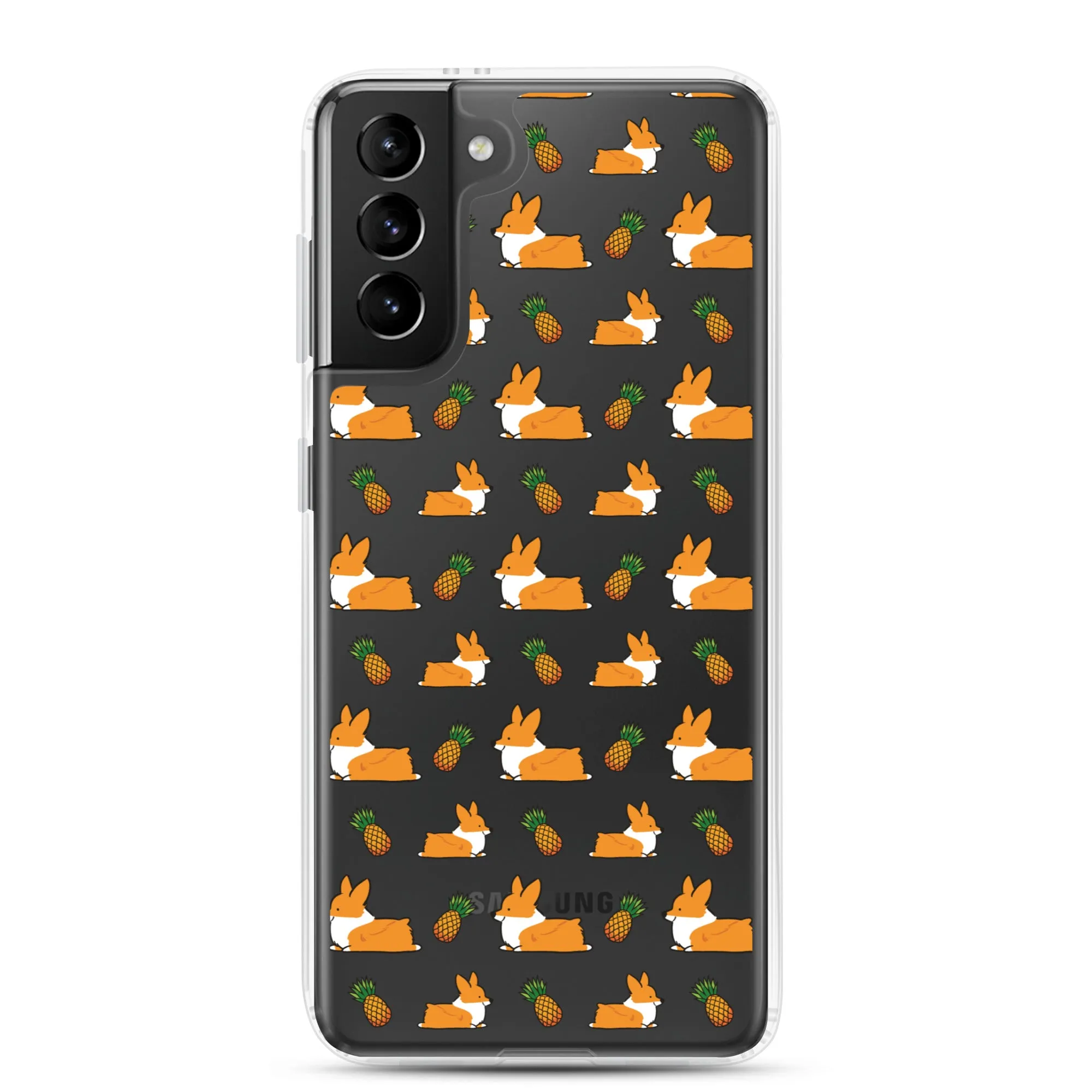 "Pineapple Corgis" Clear Samsung Phone Case