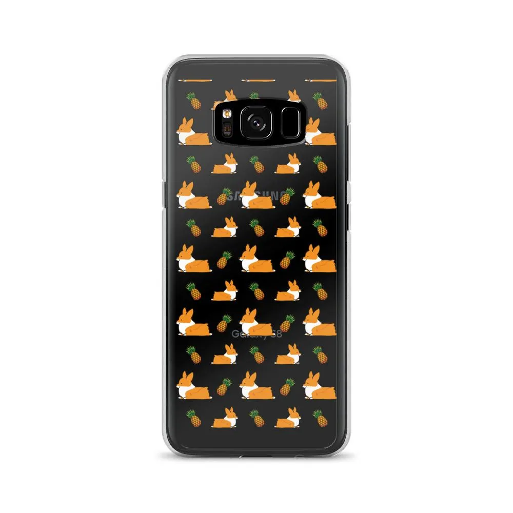 "Pineapple Corgis" Clear Samsung Phone Case