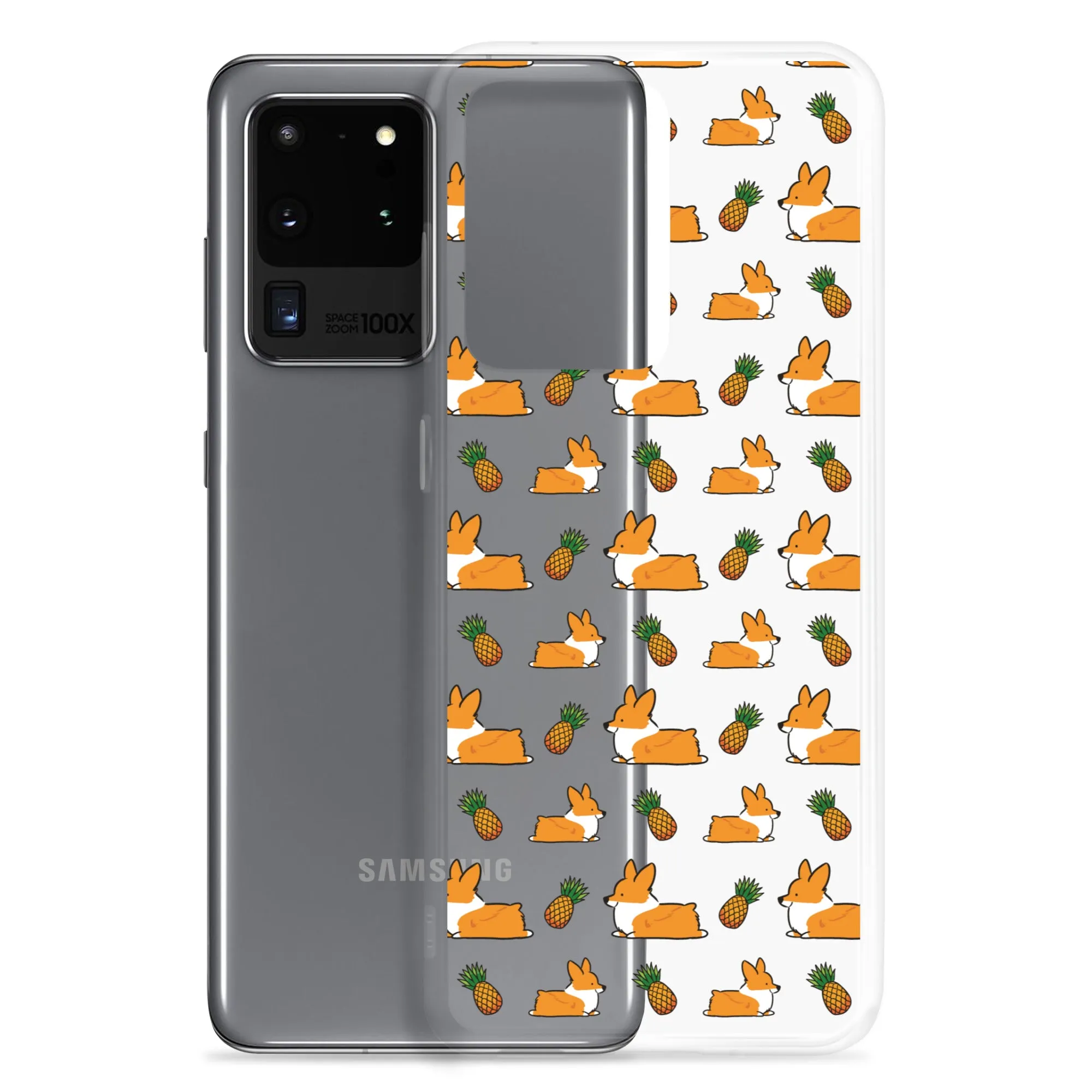 "Pineapple Corgis" Clear Samsung Phone Case