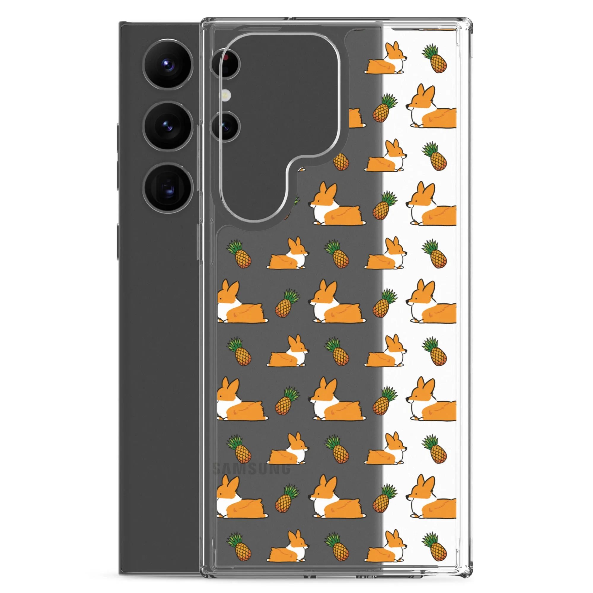 "Pineapple Corgis" Clear Samsung Phone Case