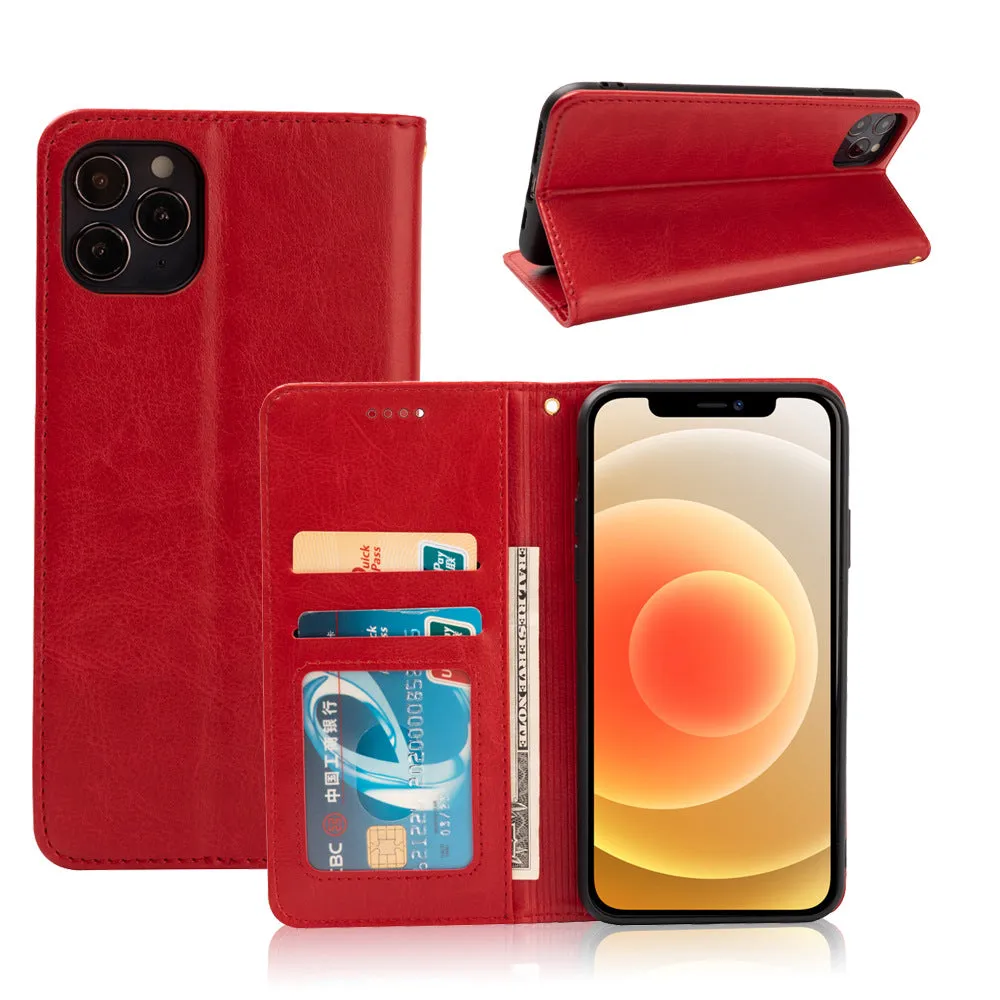 Red Shockproof phone case for Samsung Galaxy Note 20 card slot wallet