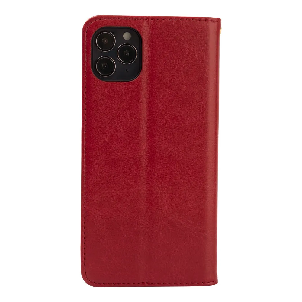 Red Shockproof phone case for Samsung Galaxy Note 20 card slot wallet