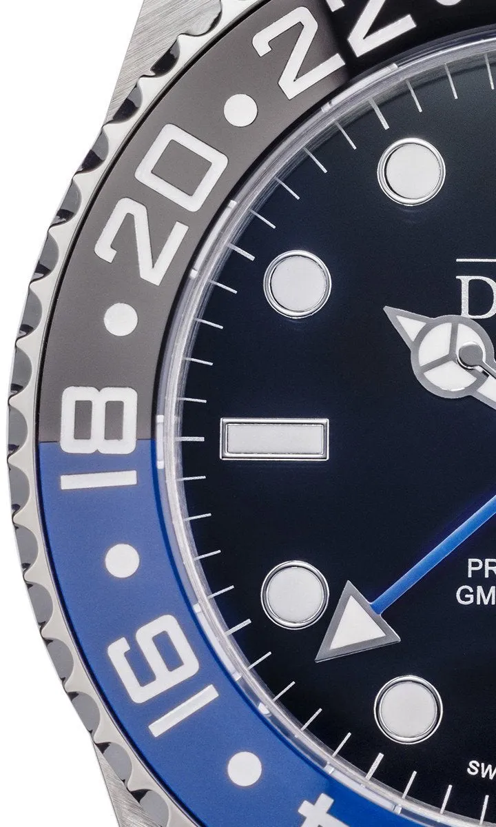 Ternos Professional Automatic 200m GMT Black Blue Diving Watch 16157104 OUTLET