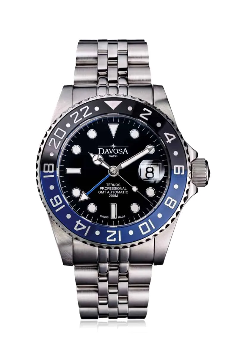 Ternos Professional Automatic 200m GMT Black Blue Diving Watch 16157104 OUTLET