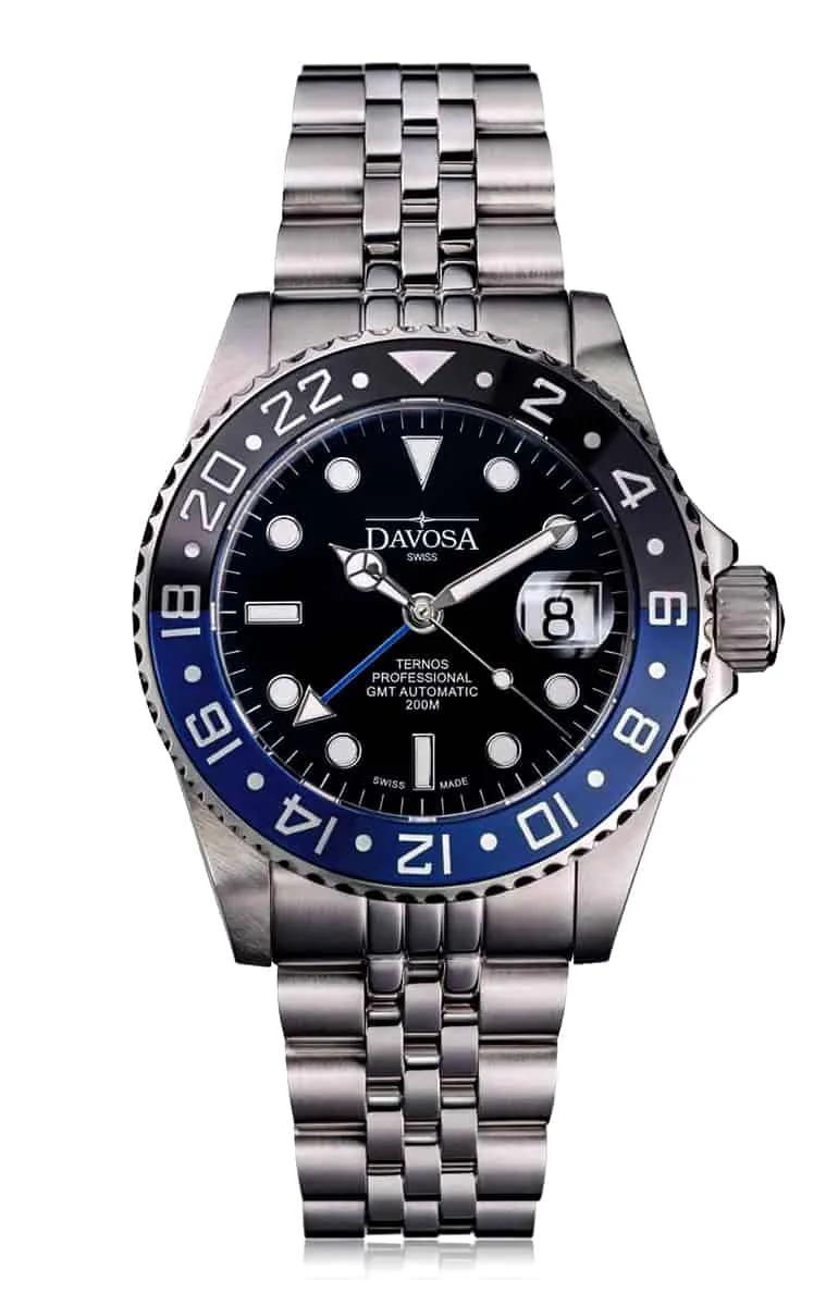 Ternos Professional Automatic 200m GMT Black Blue Diving Watch 16157104 OUTLET