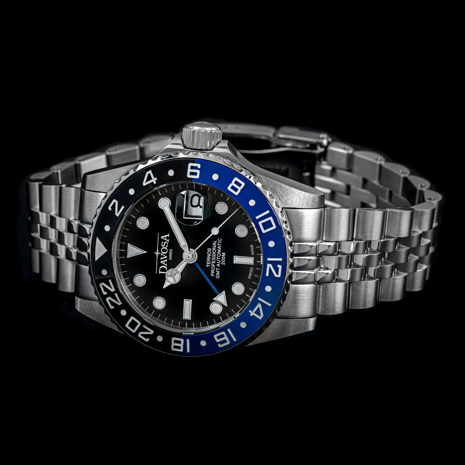 Ternos Professional Automatic 200m GMT Black Blue Diving Watch 16157104 OUTLET