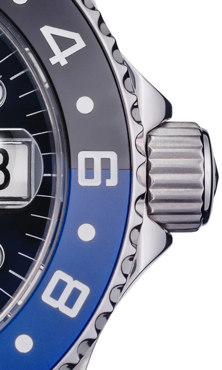 Ternos Professional Automatic 200m GMT Black Blue Diving Watch 16157104 OUTLET