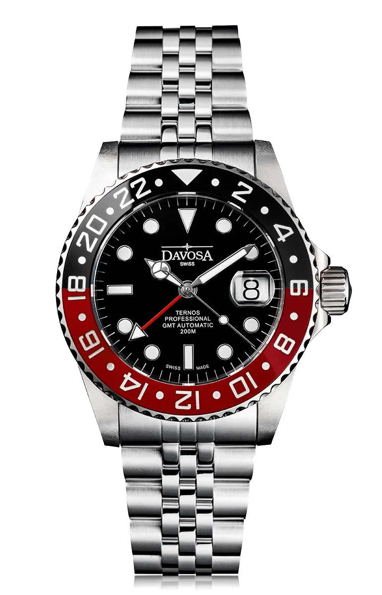 Ternos Professional Automatic 200m GMT Black Red Diving Watch 16157109