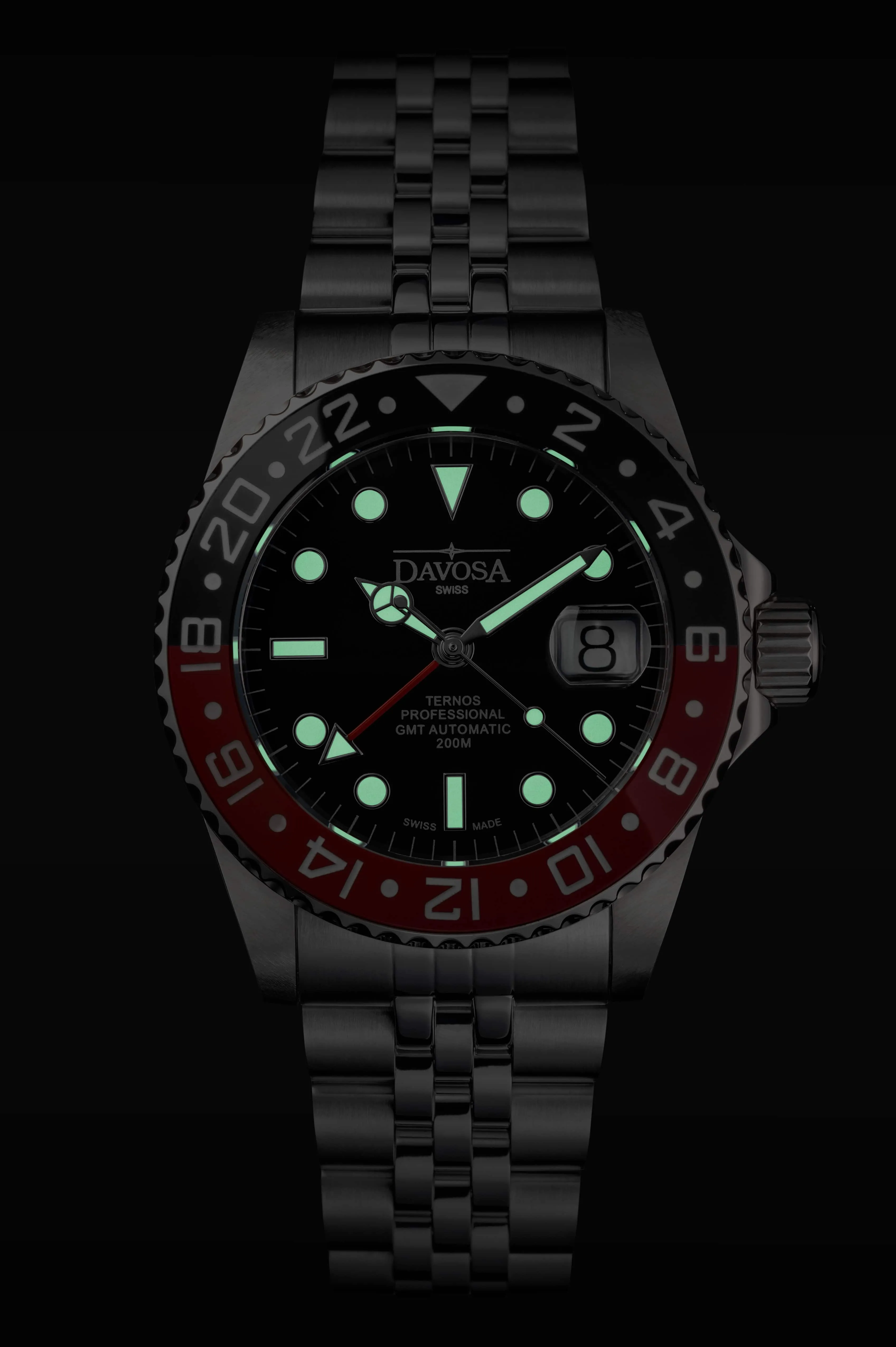 Ternos Professional Automatic 200m GMT Black Red Diving Watch 16157109