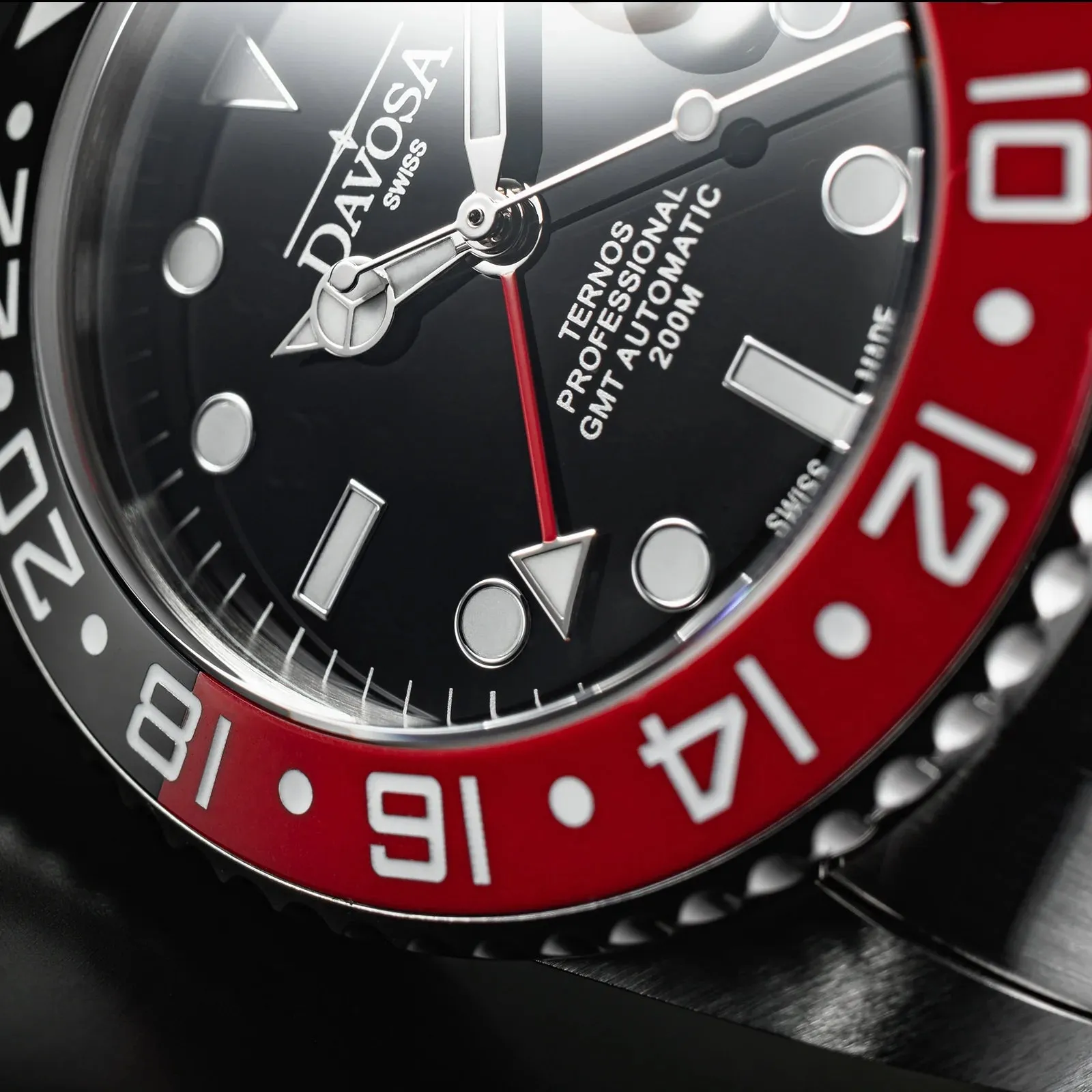 Ternos Professional Automatic 200m GMT Black Red Diving Watch 16157190