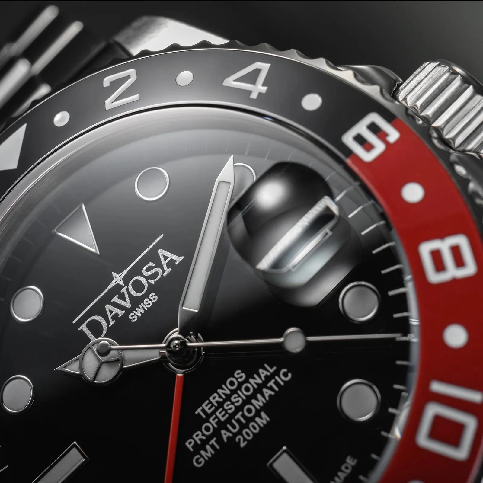 Ternos Professional Automatic 200m GMT Black Red Diving Watch 16157190