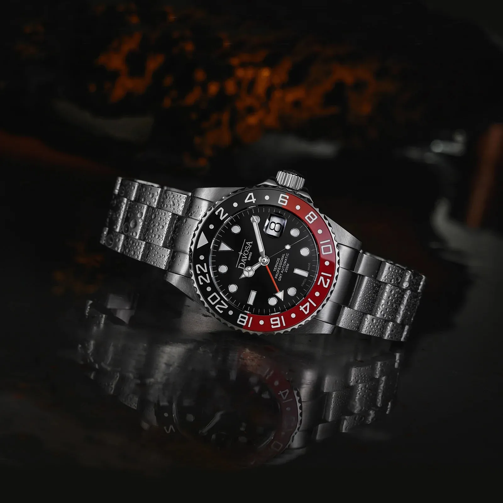 Ternos Professional Automatic 200m GMT Black Red Diving Watch 16157190