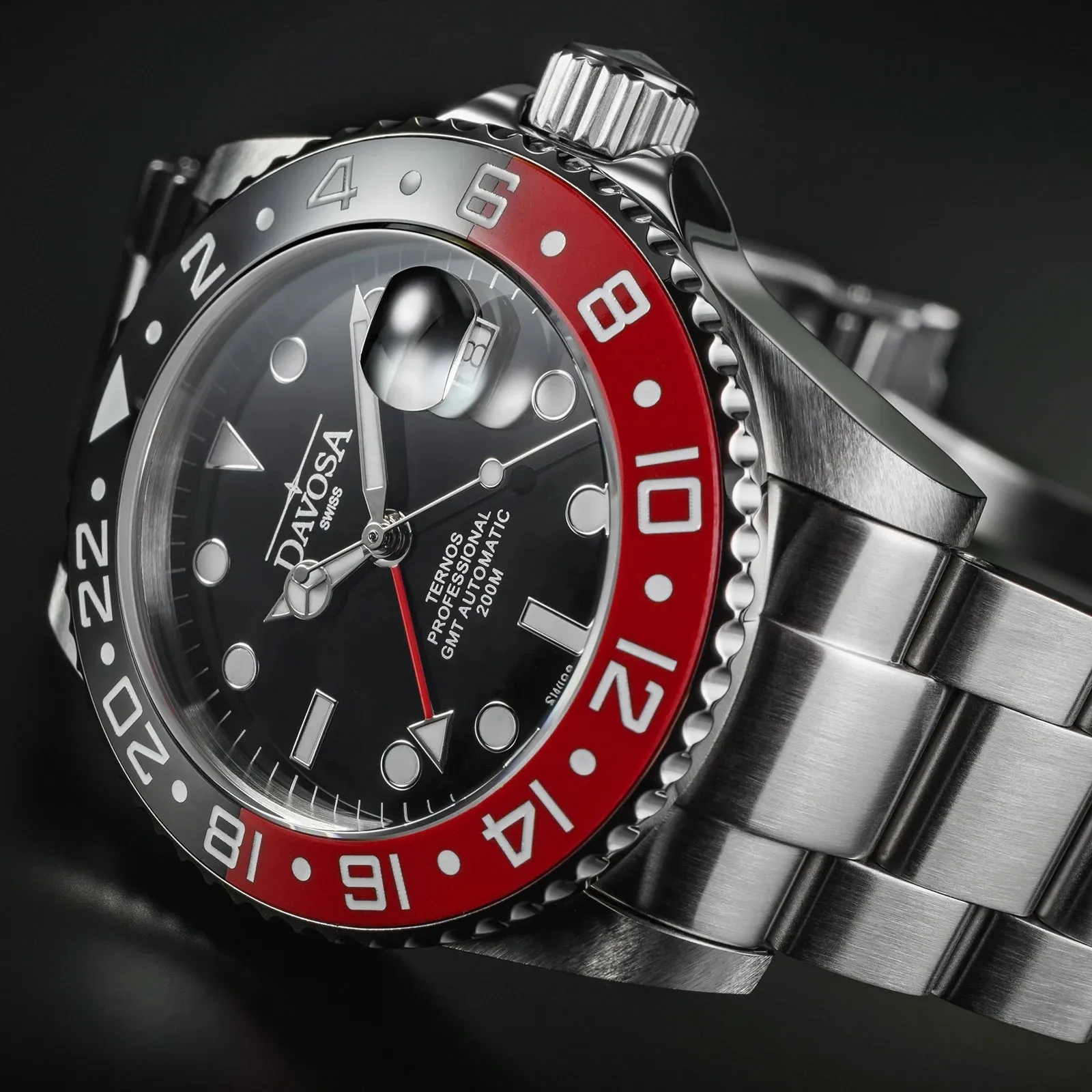 Ternos Professional Automatic 200m GMT Black Red Diving Watch 16157190