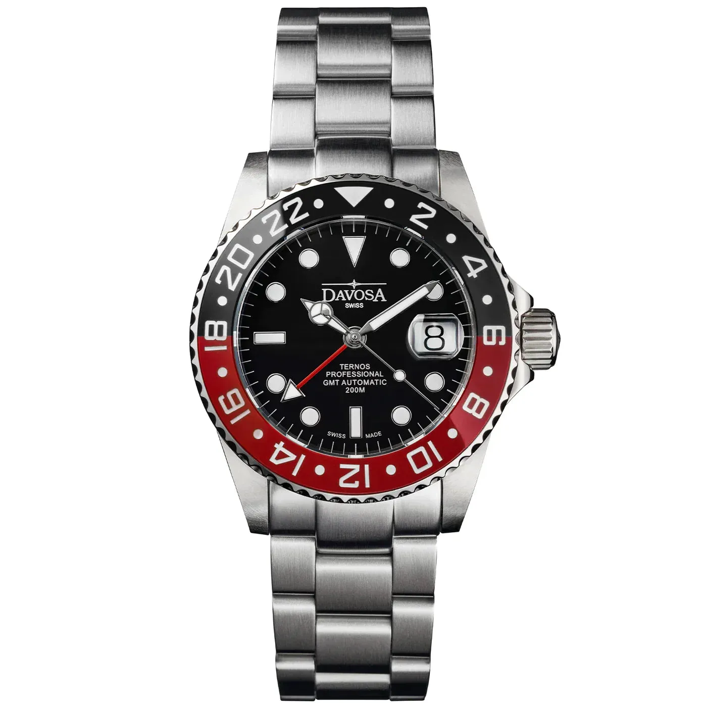 Ternos Professional Automatic GMT Black Red Diving Watch 16157190 M OUTLET