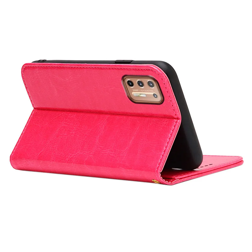 Wallet with card slot for Motorola Edge S Black shockproof phone case