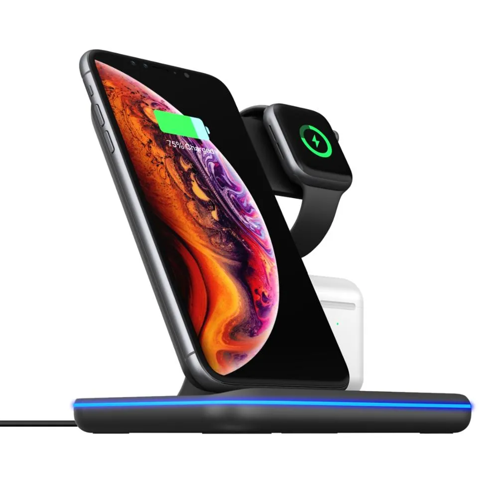 Wireless Charger - Simplicity Meets Versatility- Watch Earphone Wireless Charger 3 In 1