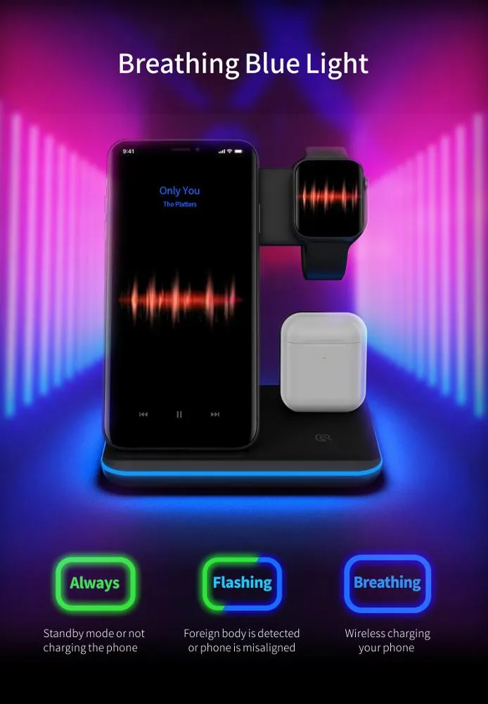 Wireless Charger - Simplicity Meets Versatility- Watch Earphone Wireless Charger 3 In 1