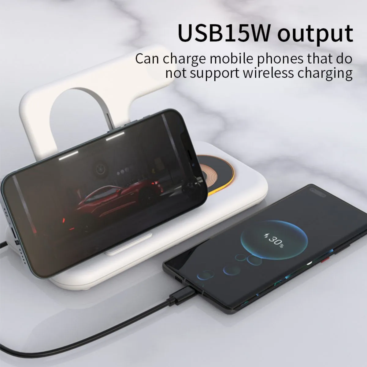 Y36 6 in 1 15W Folding Wireless Charger Black